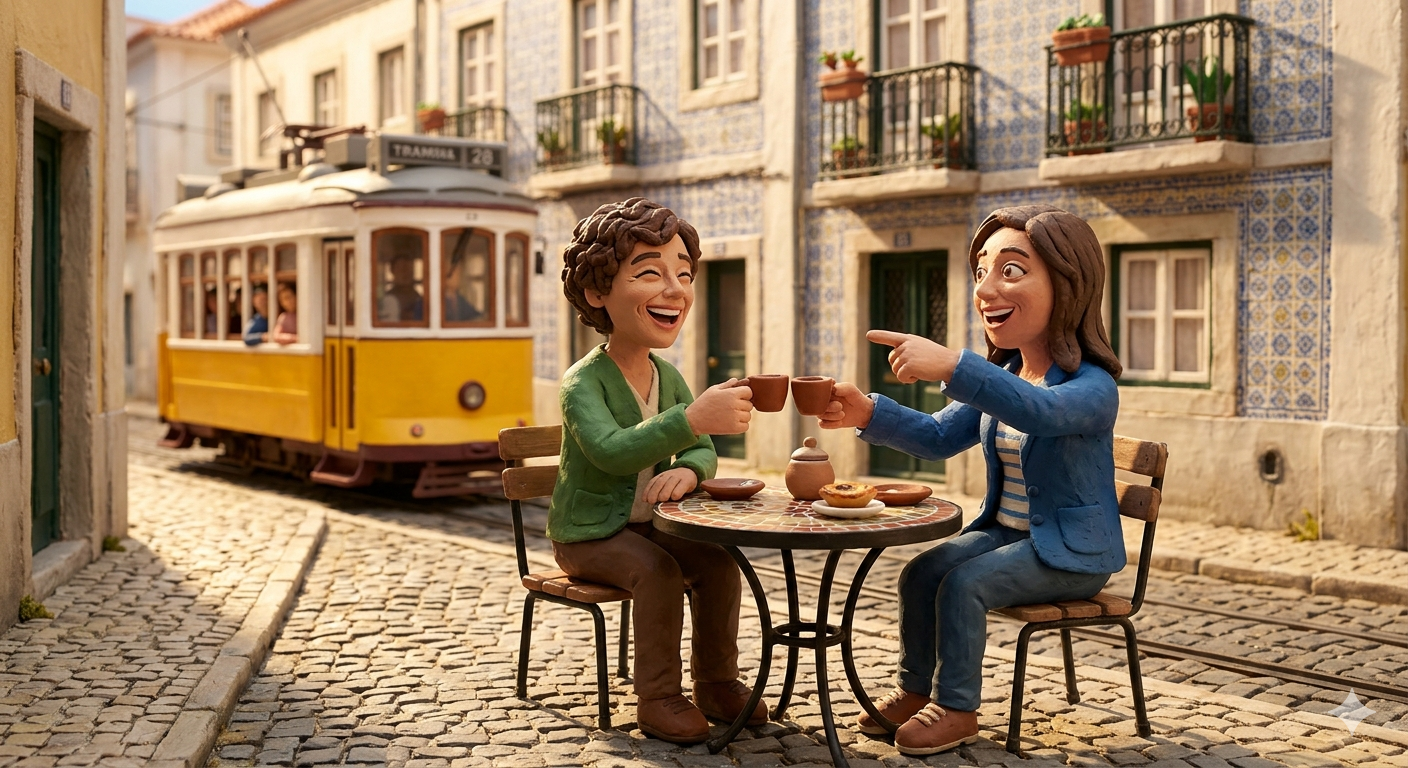 Claymation travel scene